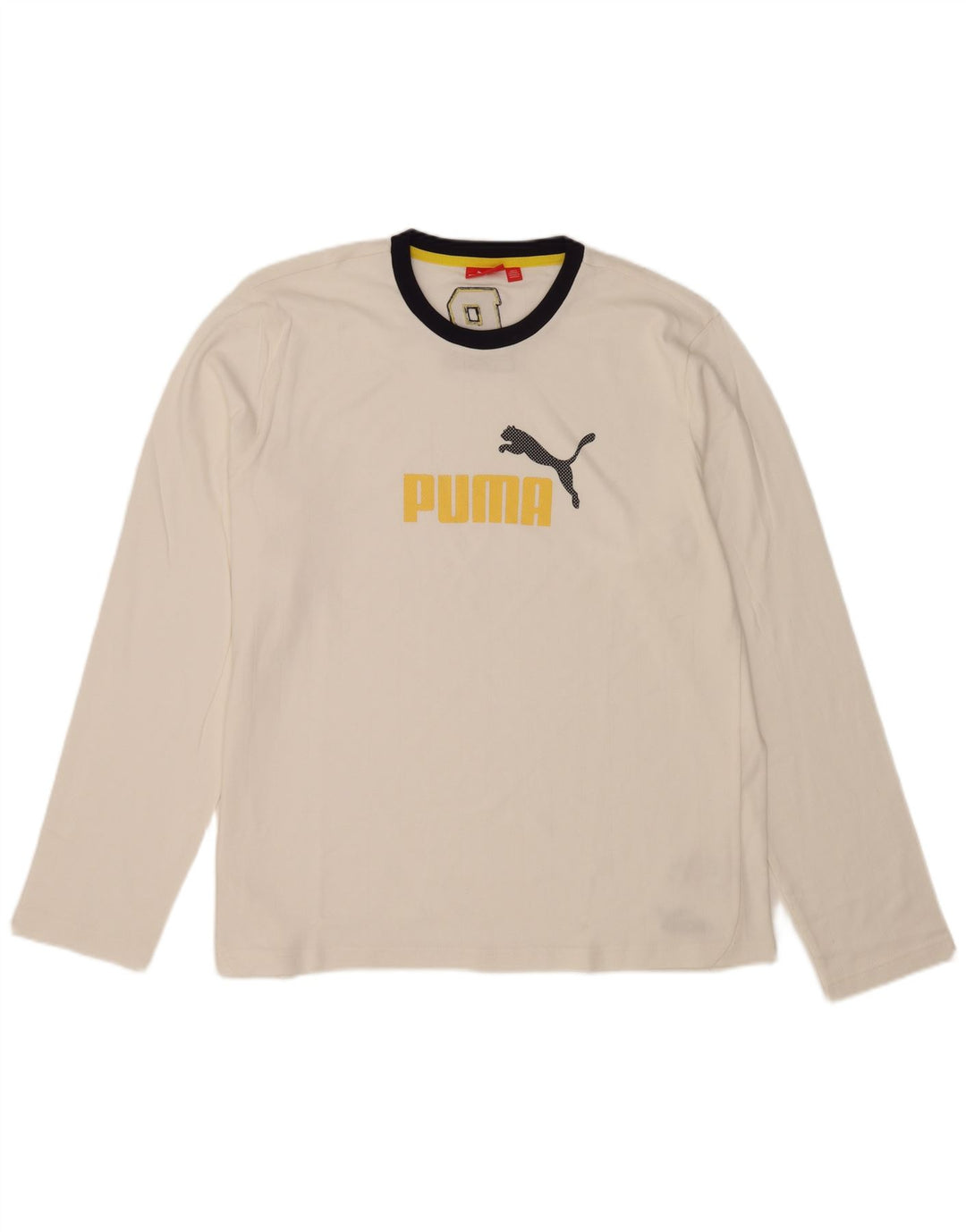 Tricou cu mânecă lungă Puma pentru bărbați, bumbac alb