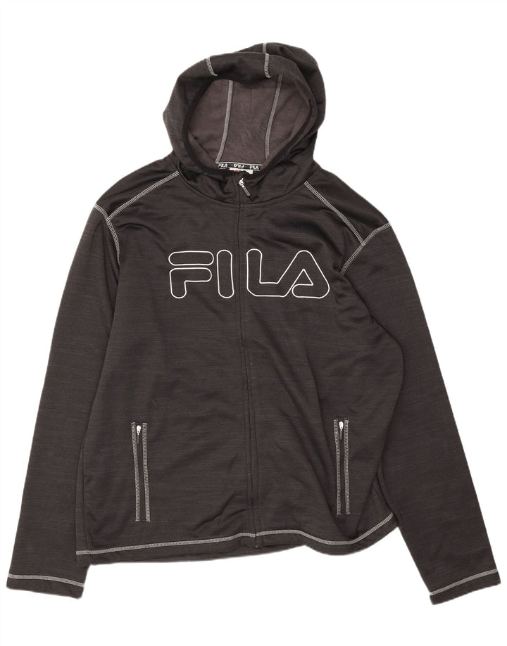 Pulover Fila Graphic Zip Hoodie pentru bărbați 2XL poliester negru