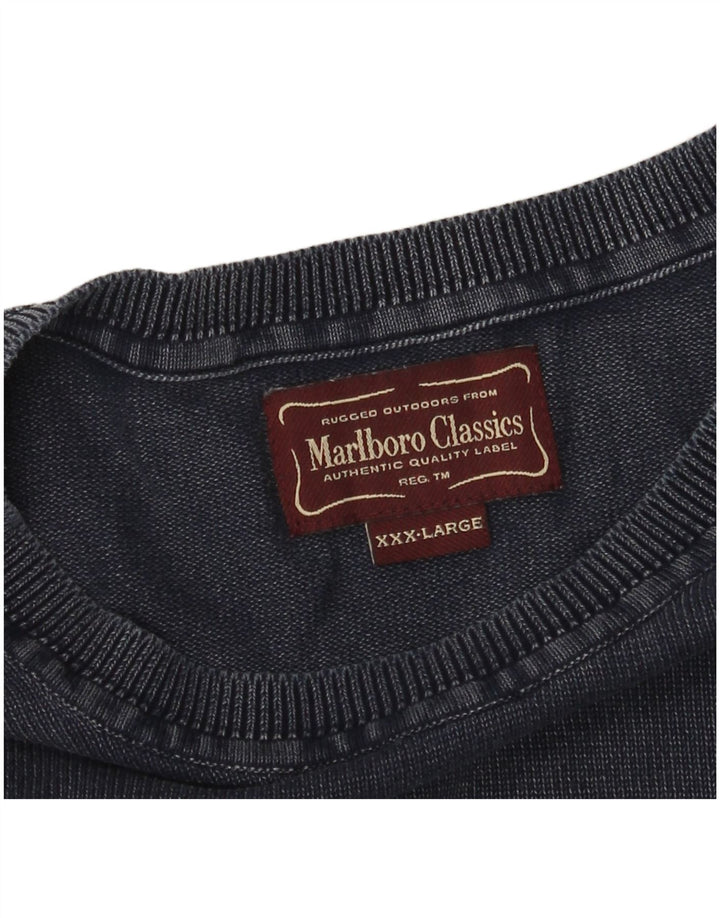 Pulover Marlboro Classics pentru bărbați, cu gât crew, 3XL, bleumarin