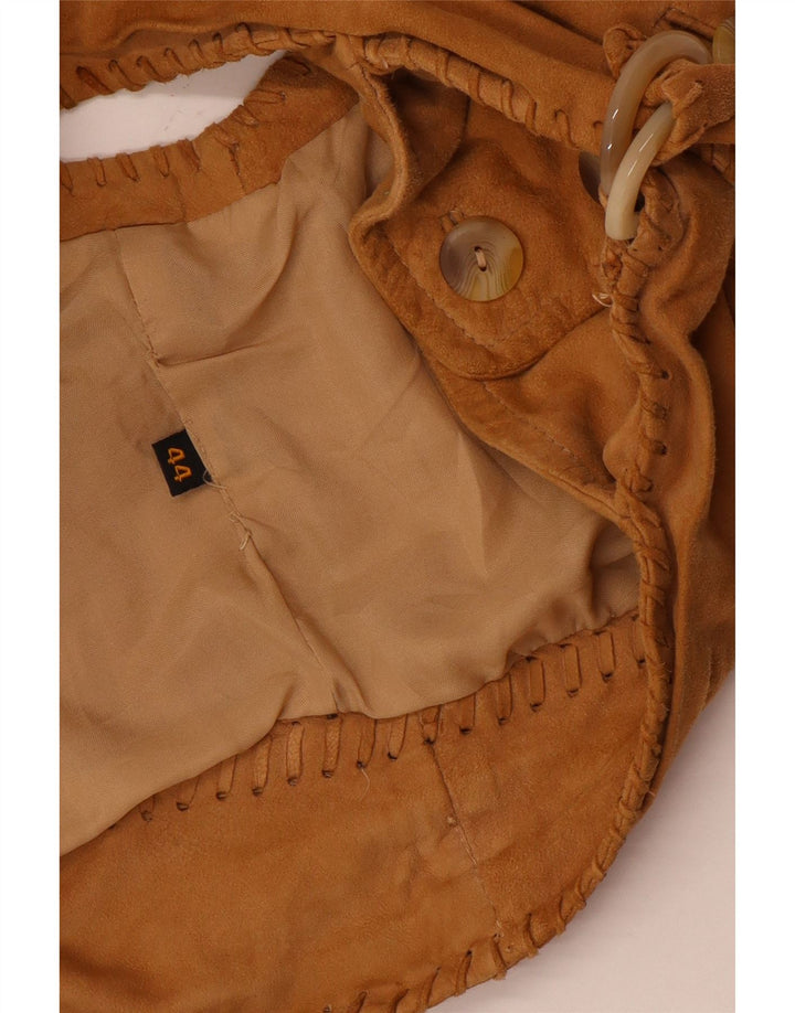 Vestă vintage de piele intoarsa pentru femei IT 44 Bej Mediu