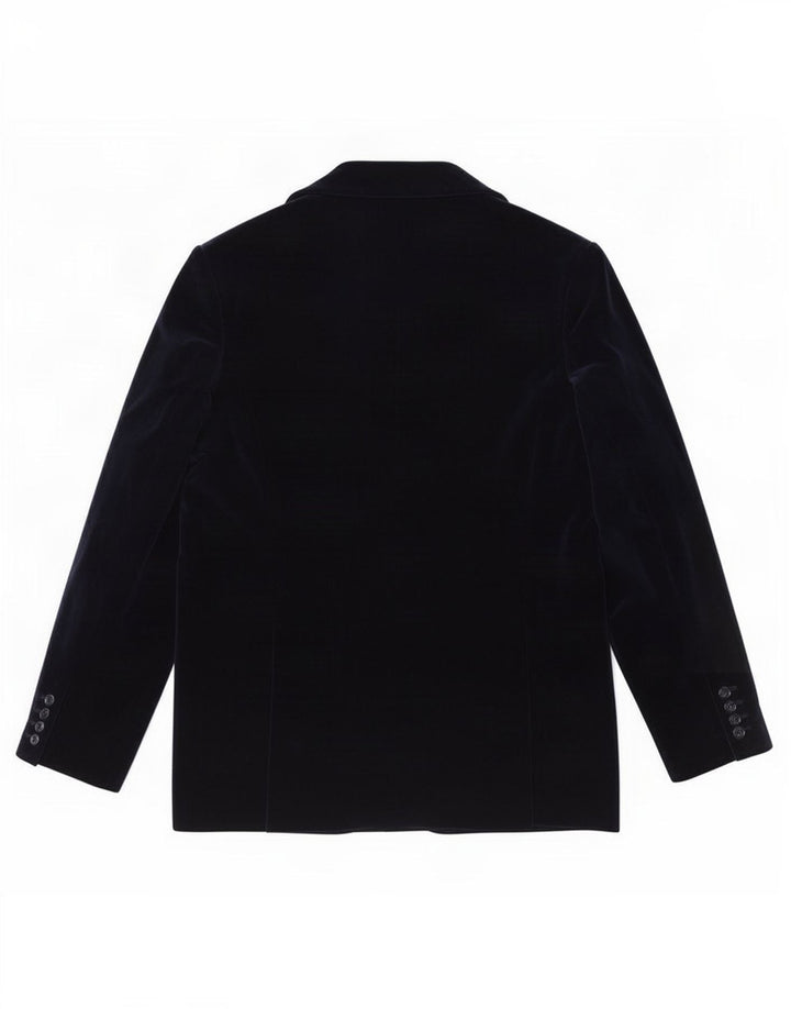 Blazer Vintage pentru femei cu 1 nasture UK 14 Medium bleumarin Bumbac