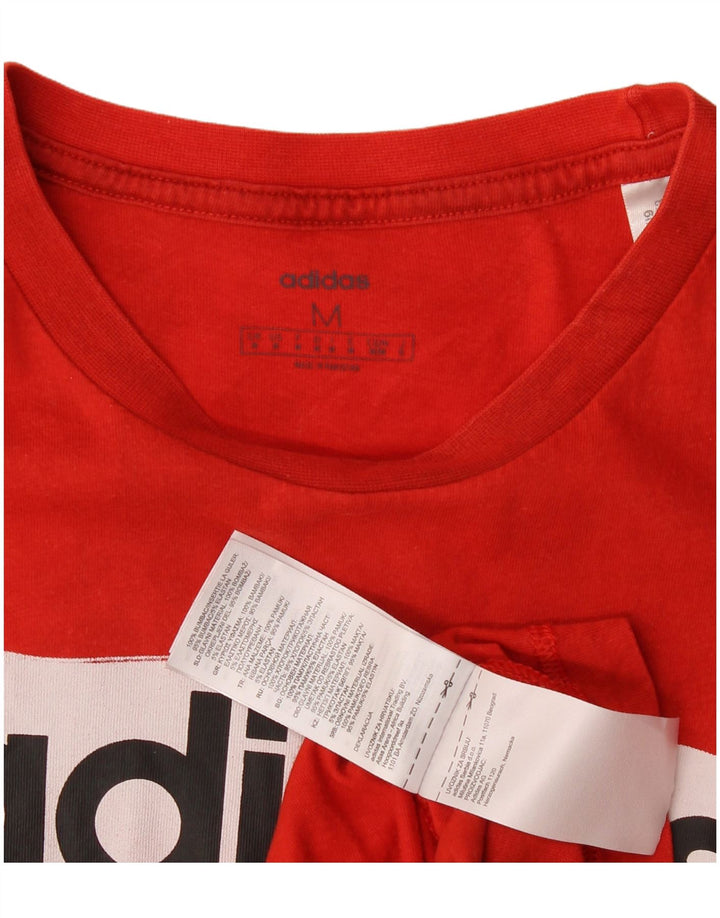 Tricou grafic pentru bărbați Adidas Top, bumbac roșu mediu