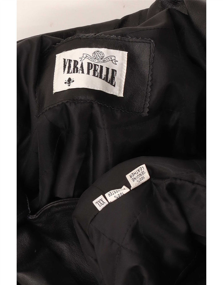 Jachetă de piele vintage pentru bărbați UK 44 2XL din piele neagră