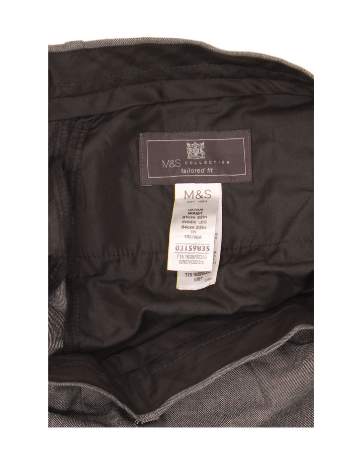 Marks & Spencer Pantaloni de costum drepți croiți pentru bărbați L32 L33 gri