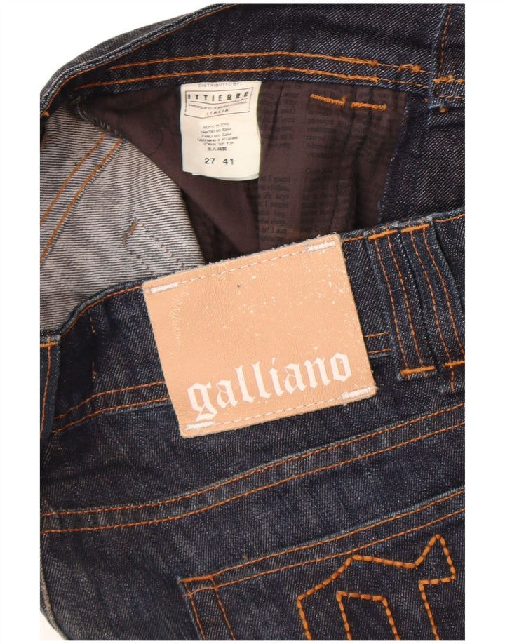 Blugi slim de damă Galliano W27 L36 bleumarin din bumbac de designer
