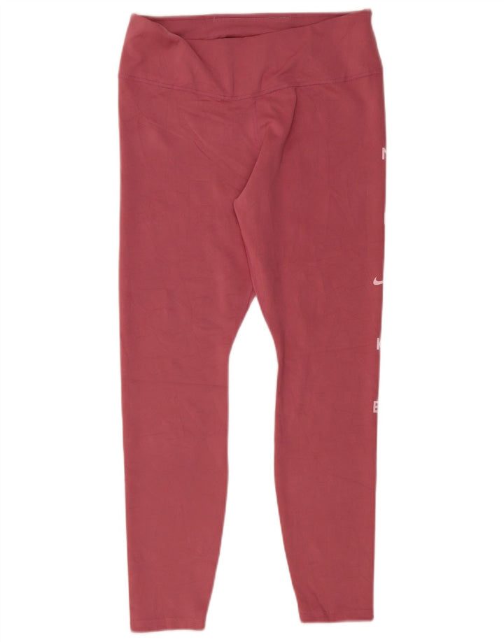 Leggings cu grafică Nike Dri Fit pentru femei UK 14, poliester roz mare