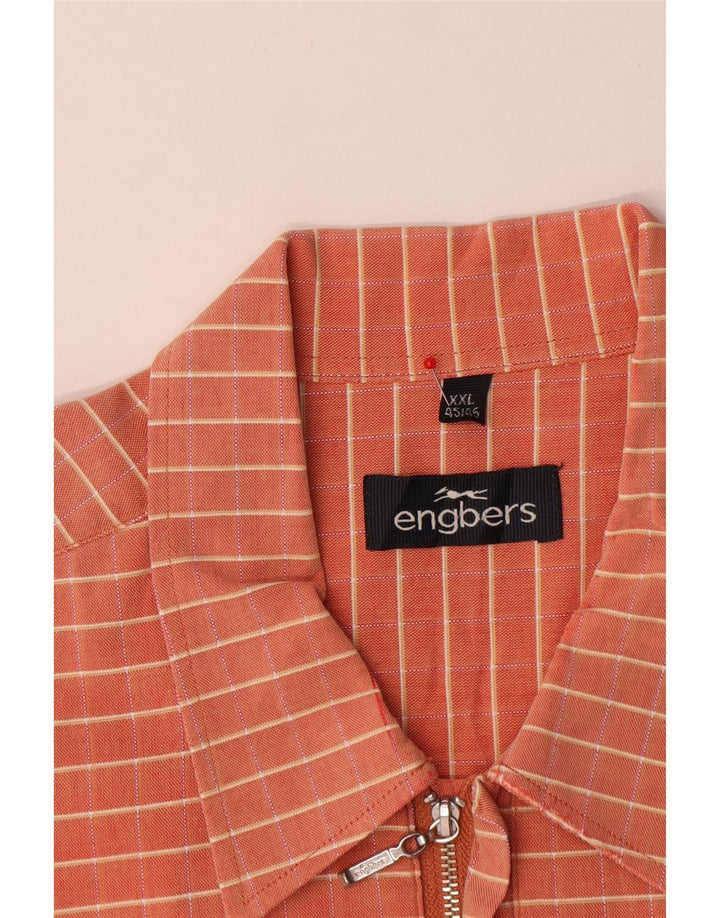 Cămașă cu mânecă scurtă ENGBERS pentru bărbați Mărimea 45/46 2XL Orange Check