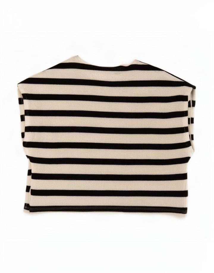 Crop Top fără mâneci pentru femei Zara UK 10 Poliester cu dungi negre mici