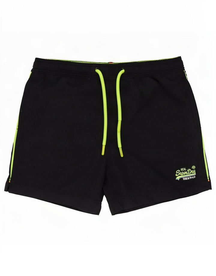 Pantaloni scurți de înot Superdry pentru bărbați, poliester negru mic