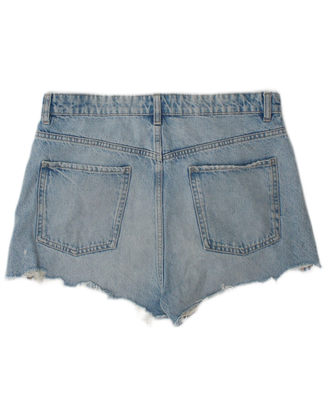 Pantaloni scurți din denim învechit pentru femei Zara EU 44 XL W34 Albastru