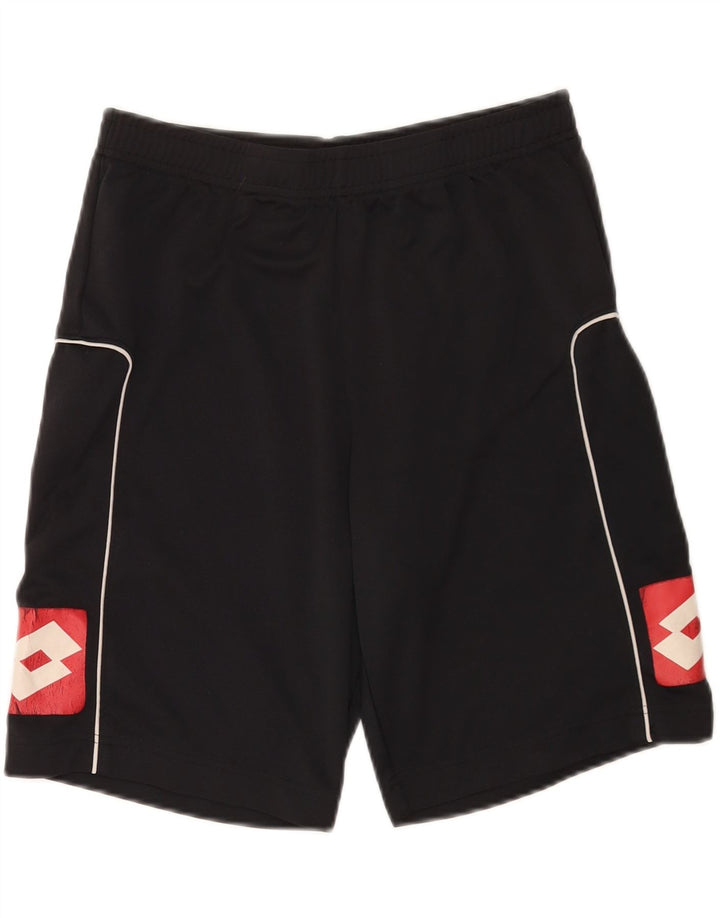 Pantaloni scurți sport grafic LOTTO pentru bărbați UK 38/40 Poliester mediu negru