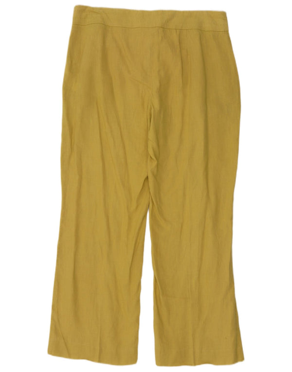 Pantaloni casual pentru femei Zara XL W32 L30 galben in