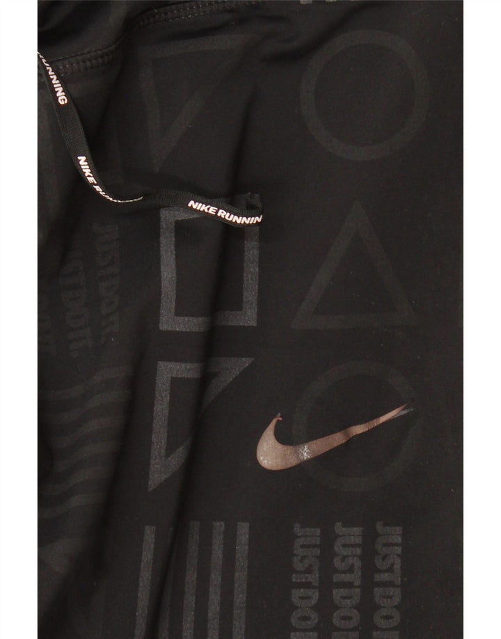 Leggings Nike Dri Fit Graphic pentru femei UK 14 Medium Black Geometric