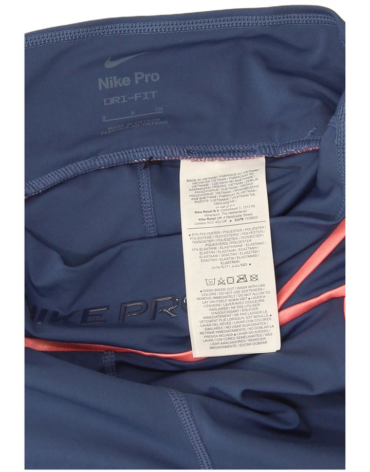 Leggings cu grafică Nike Dri Fit pentru femei UK 8 Mici, poliester bleumarin
