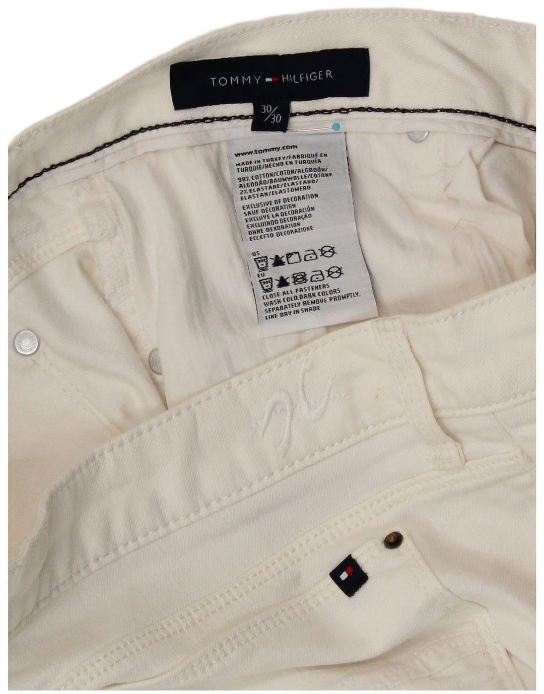 TOMMY HILFIGER Blugi Bootcut pentru Damă W30 L30 Bumbac Alb