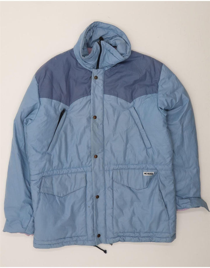 MC ROSS Mens Padded Jacket UK 38 Medium Blue Colourblock Vintage MC Ross and Second-Hand MC Ross from Messina Hembry 