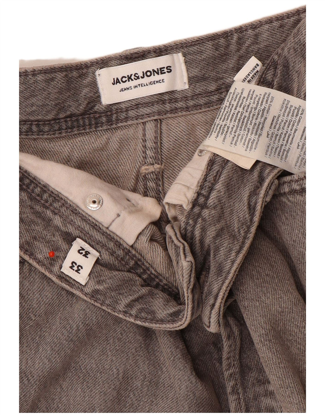 Blugi slim pentru bărbați Jack & Jones W33 L32 bumbac gri