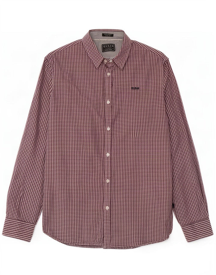 Cămașă pentru bărbați Guess Slim Fit, mare, multicoloră, din bumbac