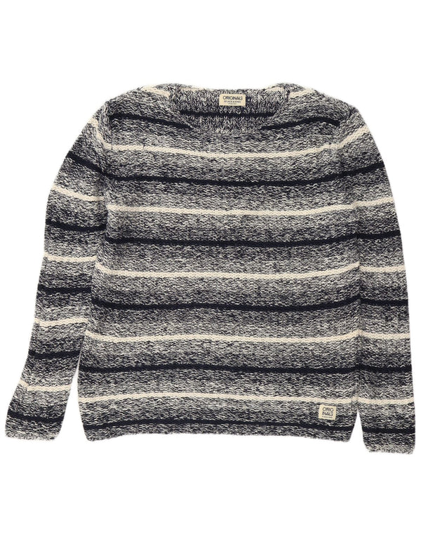 Pulover Jack & Jones pentru bărbați, cu gât de barcă, XL, bumbac cu dungi bleumarin