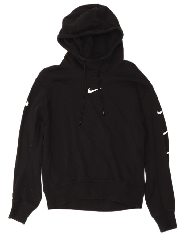 Pulover Nike cu capota cu grafic pentru femei UK 16 mare, negru, bumbac