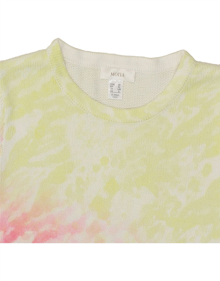 MONA Womens Boat Neck Jumper Sweater UK 14 Medium  Multicoloured Tie Dye Vintage Mona and Second-Hand Mona from Messina Hembry 