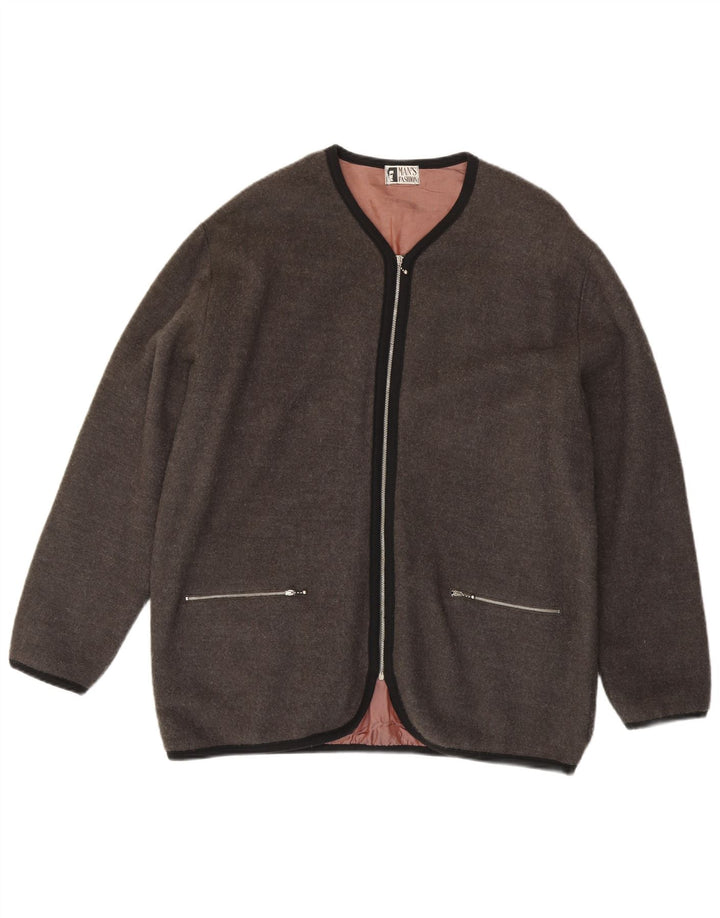 Cardigan Vintage pentru bărbați, XL, gri acrilic