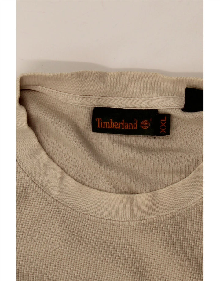 TIMBERLAND Mens Top Long Sleeve 2XL Beige Cotton Vintage Timberland and Second-Hand Timberland from Messina Hembry 