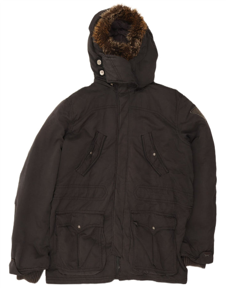 Jachetă căptușită cu glugă Levi's pentru bărbați UK 42 XL Poliester negru