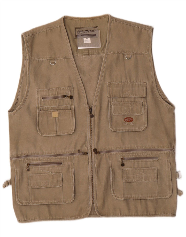 Jintao Gilet utilitar pentru bărbați UK 42 XL Kaki Poliester