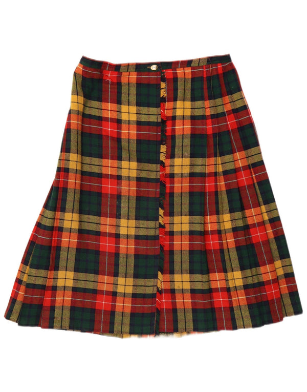 Fusta Damă Vintage Wrap Geometrică IT 44 Medium W29 Multicoloră în carouri