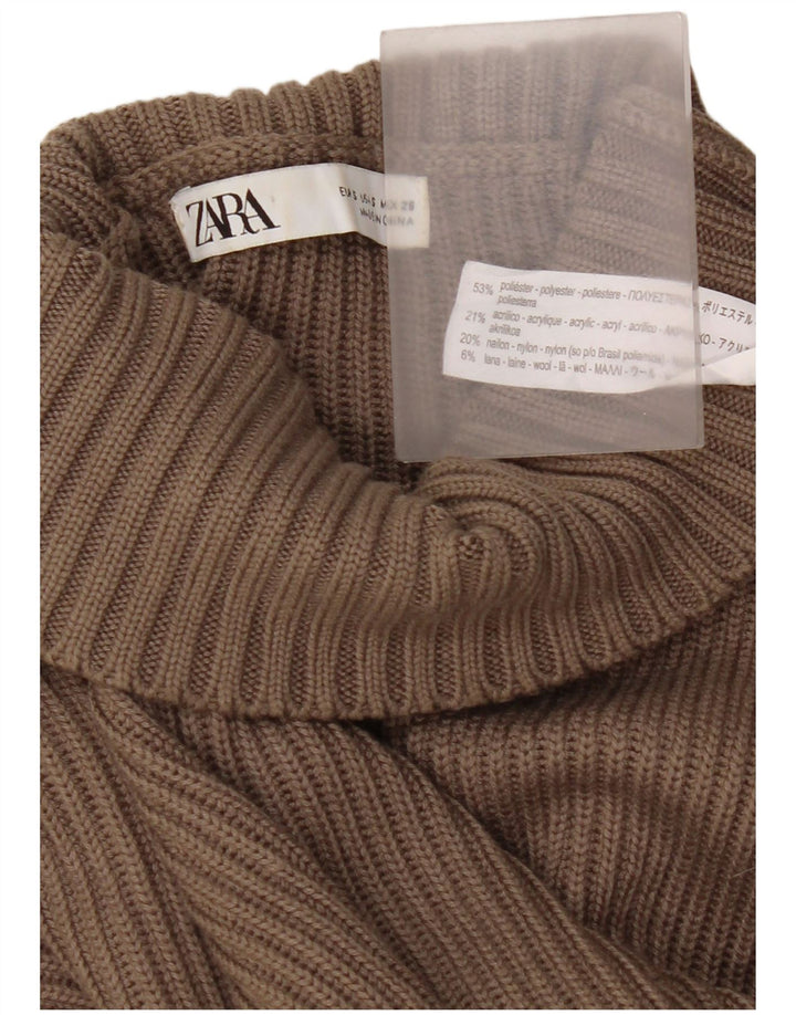 Pulover oversized cu gât țestoasă pentru femei Zara UK 10 mic maro