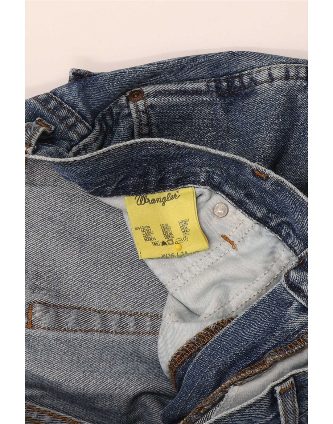 Blugi drepti pentru bărbați Wrangler W36 L34 Bumbac albastru