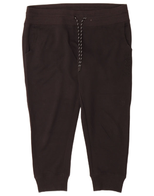 Dkny Pantaloni de trening cu grafic crop pentru femei Pantaloni de jogging UK 16 Large Black