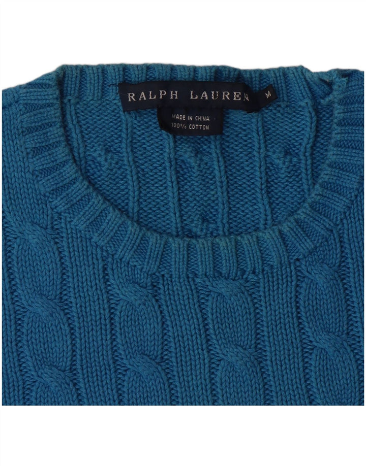 Pulover pentru femei RALPH LAUREN cu decolteu rotund din bumbac albastru mediu UK 12