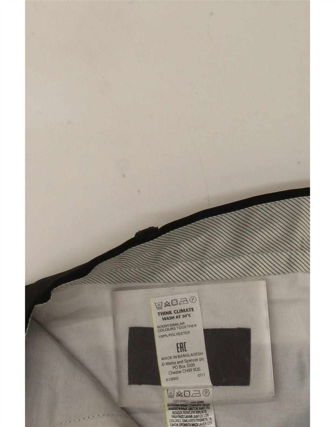 MARKS & SPENCER Pantaloni de costum pentru bărbați, cu ajustare normală, L36 L33, poliester negru