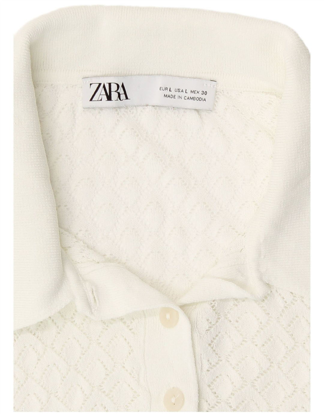 Top cu mânecă lungă pentru femei See Through Zara UK 14 Large White