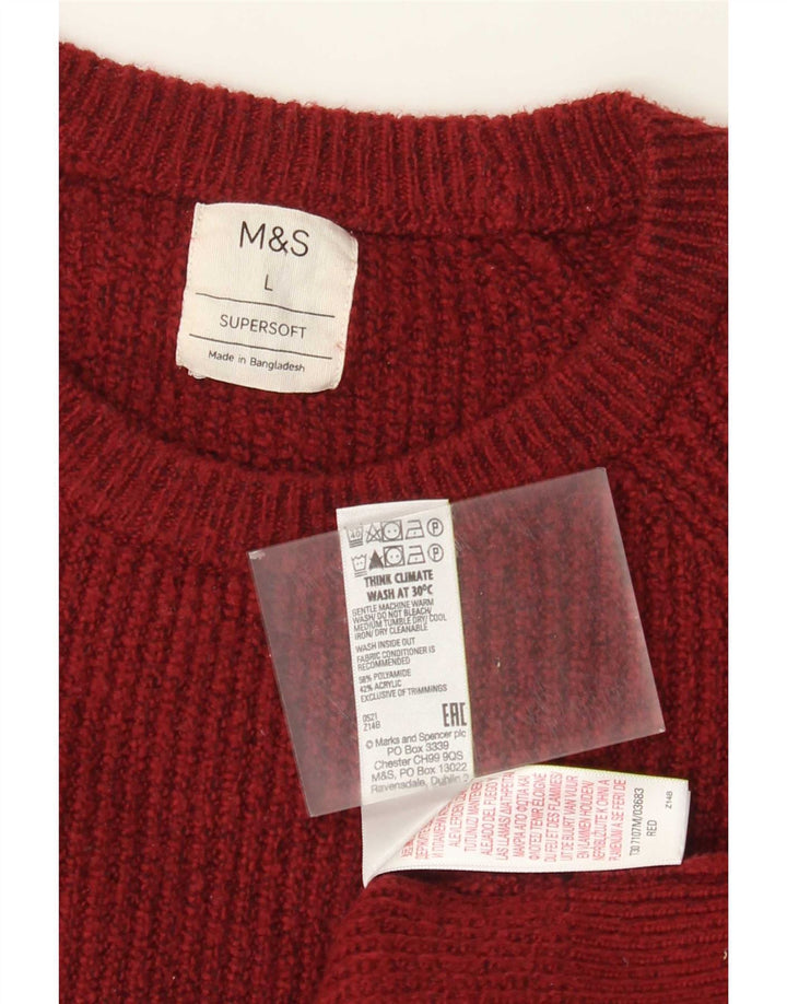 Pulover pentru bărbați Marks & Spencer cu gât roșu mare din poliamidă cu pături