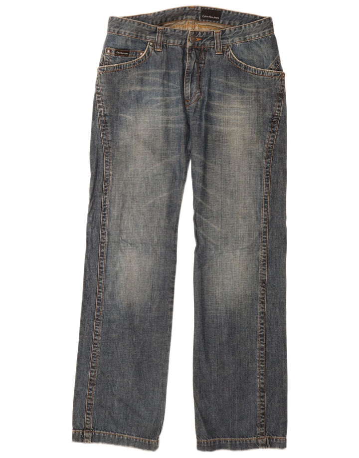 Blugi drepti pentru femei CALVIN KLEIN W32 L34 Bumbac albastru