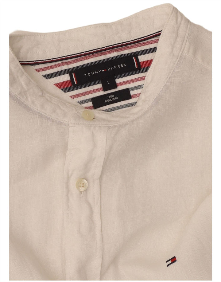 Cămașă TOMMY HILFIGER pentru bărbați, în formă regulată, mare, albă