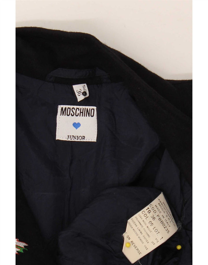 Jachetă Blazer Fete Moschino 7-8 Ani Lână Bleumarin