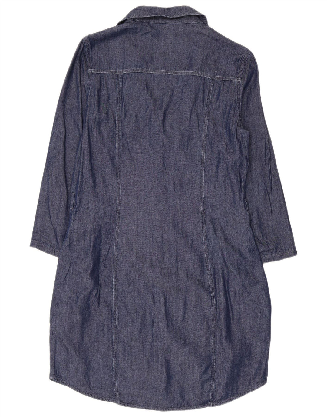 Rochie cămașă din denim GUESS, pentru femei, cu mâneci 3/4, UK 10, bumbac, bleumarin, mic
