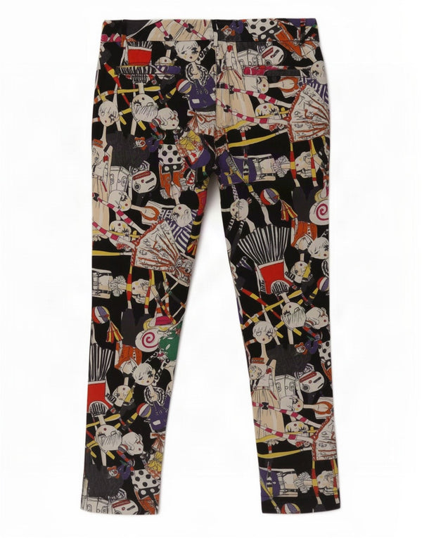 Pantaloni chino pentru femei cu model abstract Moschino UK 10 Small W30 L26 Multico