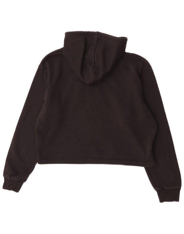Jumper Puma Crop Graphic Oversized Hoodie pentru femei UK 10 Small Black Bumbac