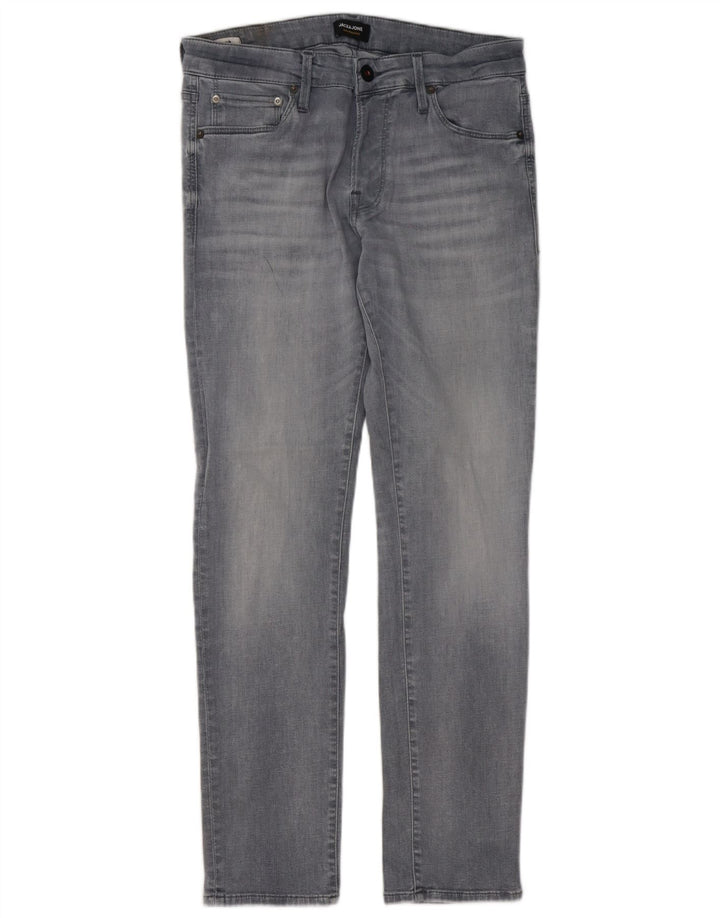 Blugi slim pentru bărbați Jack & Jones W32 L30 bumbac gri