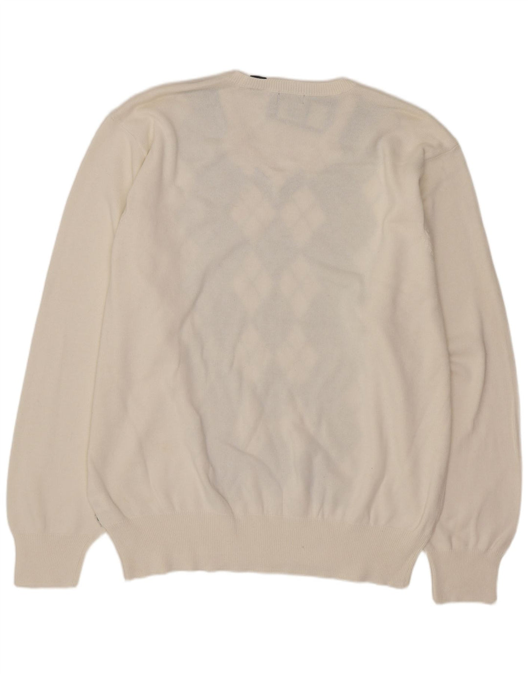 Pulover Izod pentru bărbați, cu decolteu în V, XL, bumbac alb Argyle/Diamond