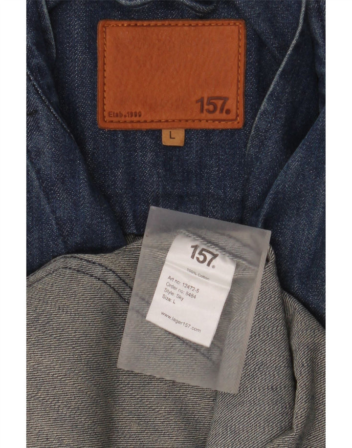Lager 157 Jachetă pentru bărbați din denim cu 5 nasturi, UK 40, bumbac albastru mare