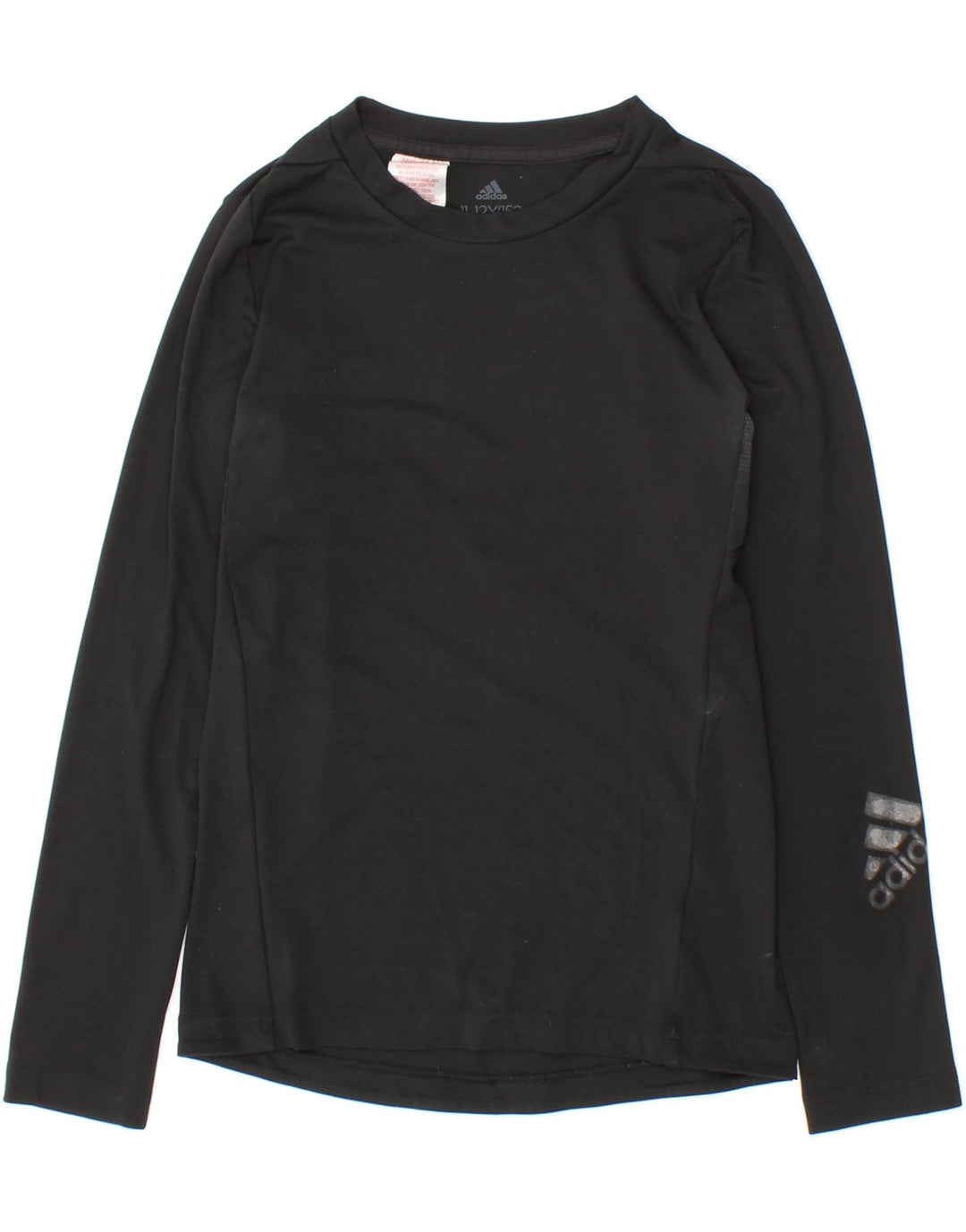 ADIDAS Boys Graphic Top Long Sleeve 11-12 Years Black Vintage Adidas and Second-Hand Adidas from Messina Hembry 