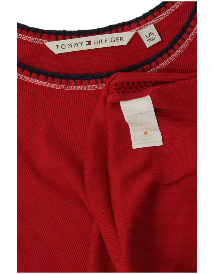 TOMMY HILFIGER Vest Top pentru femei UK 16 Mare Bumbac rosu