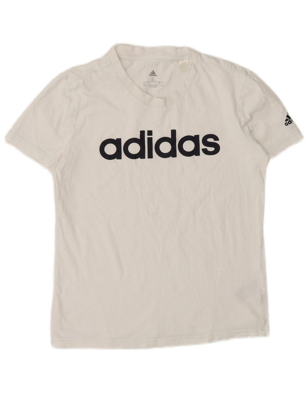 Tricou grafic Adidas pentru femei Top UK 8/10 Small White Bumbac