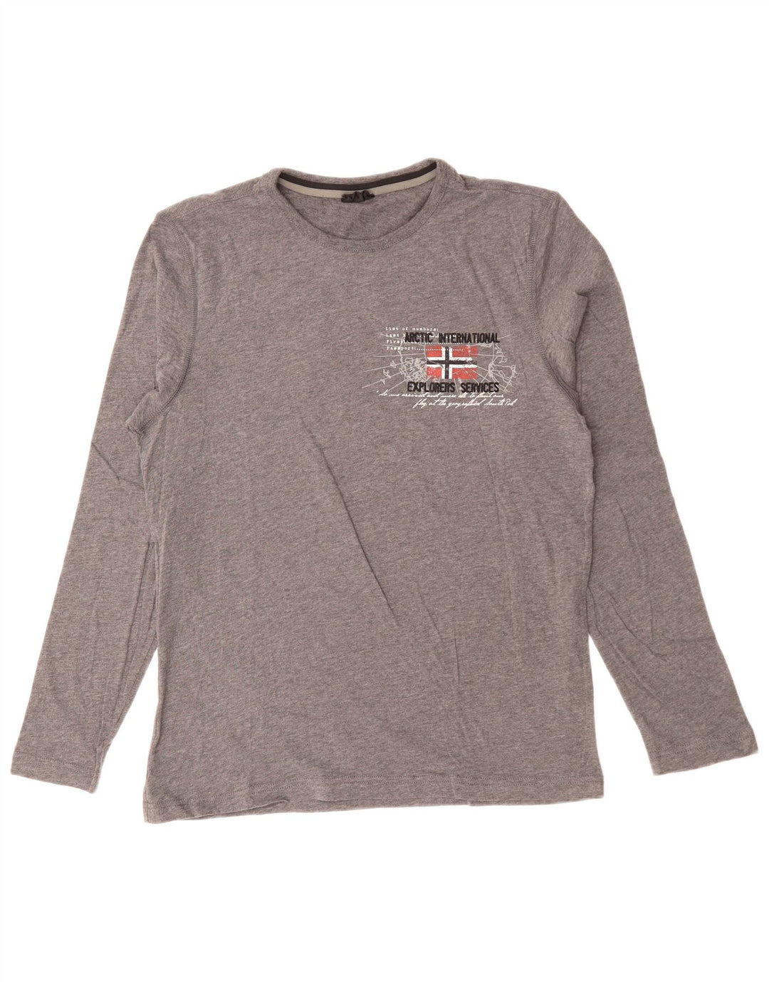 Top grafic pentru bărbați NAPAPIJRI cu mânecă lungă, gri mediu